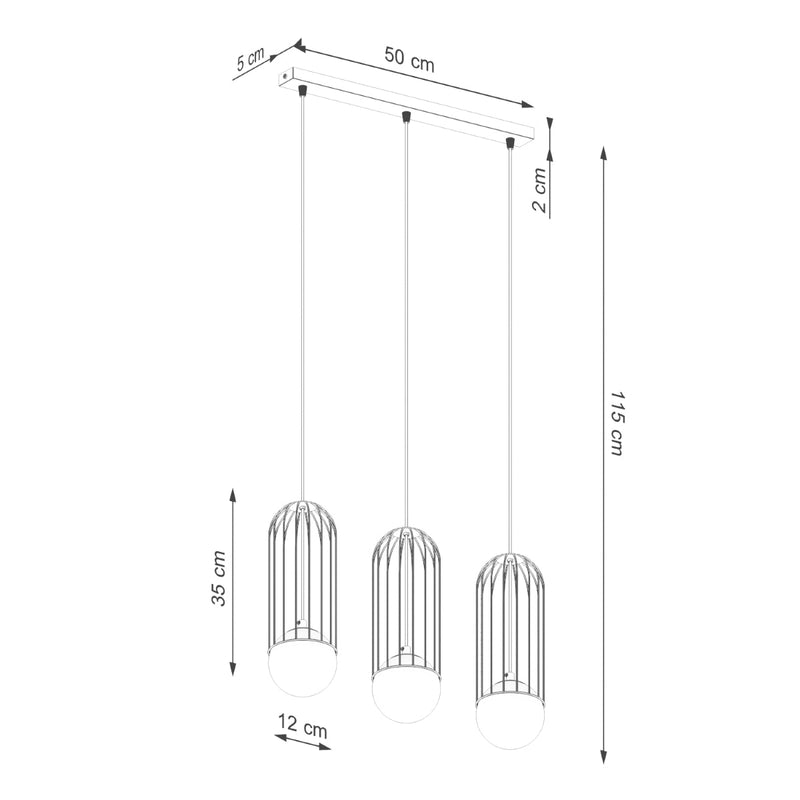 Hanglamp BRINA 3L zwart