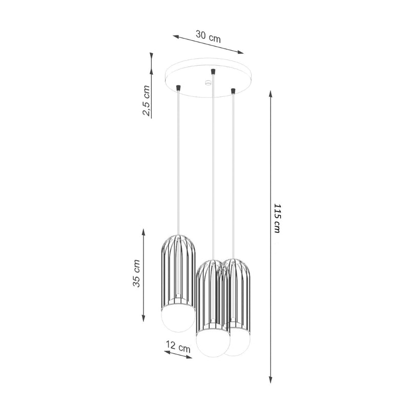 Hanglamp BRINA 3P zwart