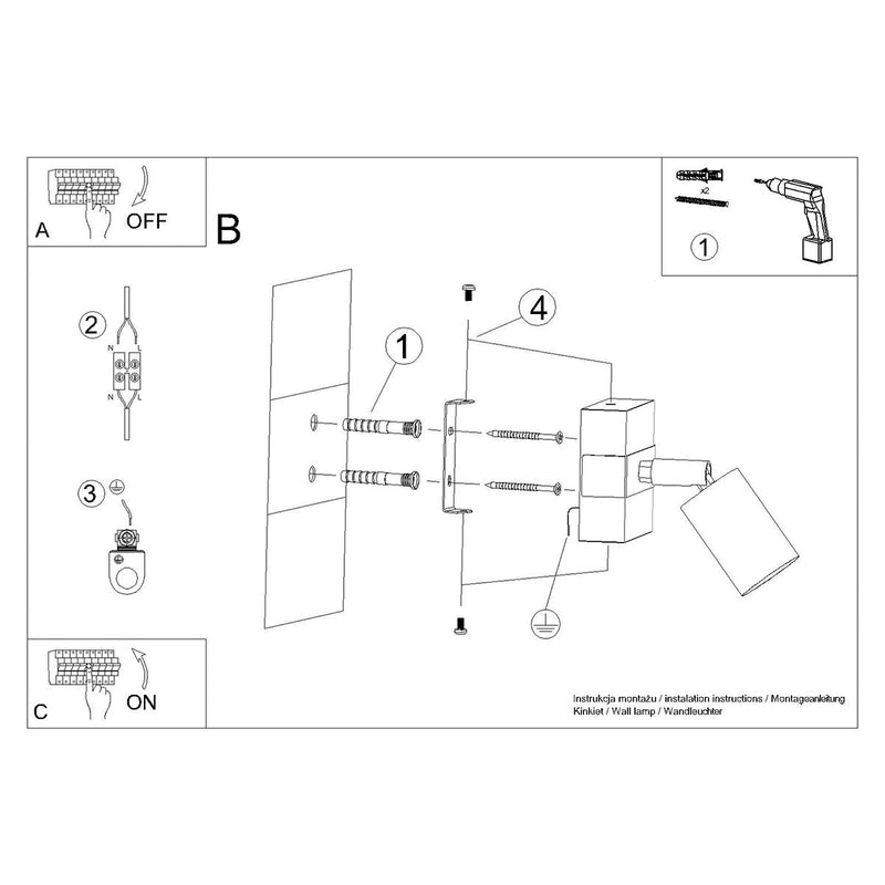 Wandlamp FAGER 1 zwart