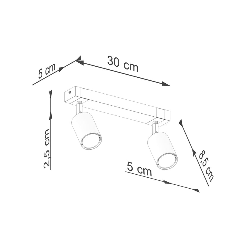 Plafondlamp FAGER 2 zwart