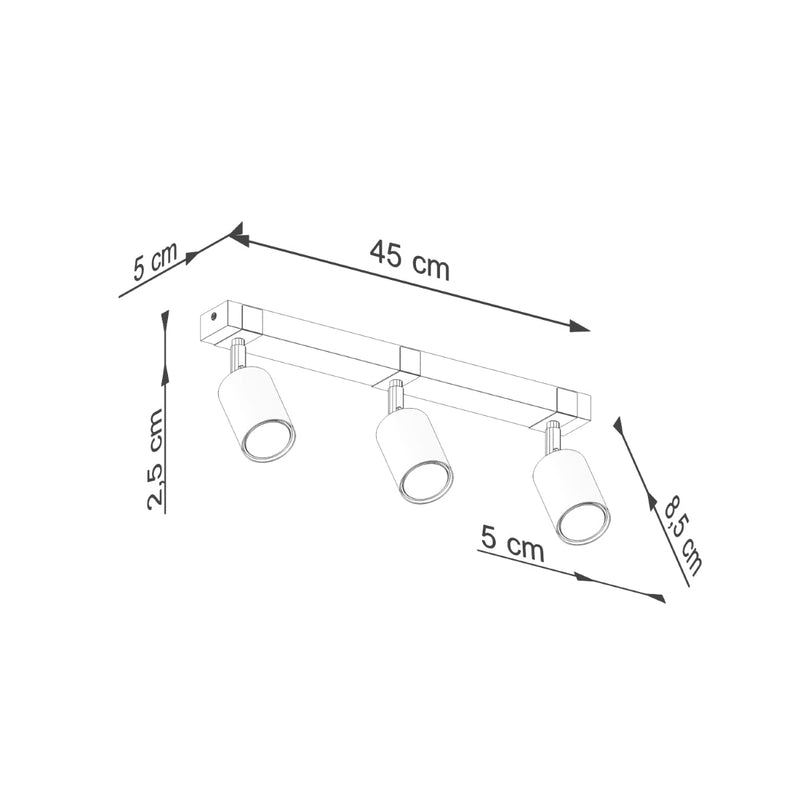 Plafondlamp FAGER 3 zwart