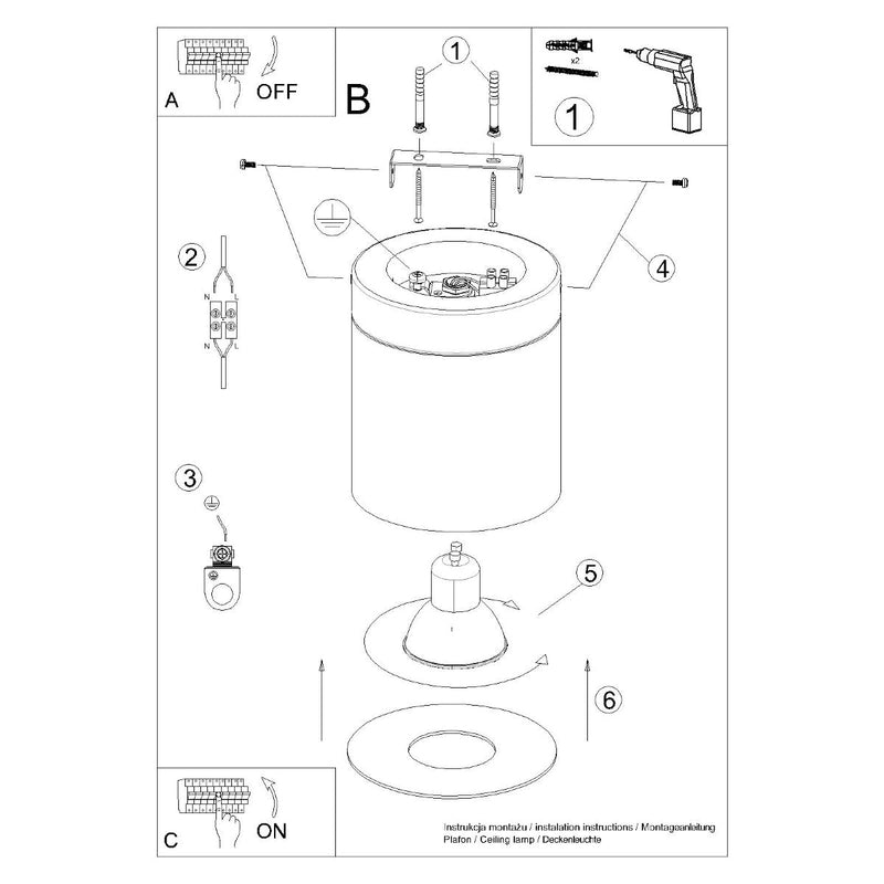 Plafondlamp RIF wit