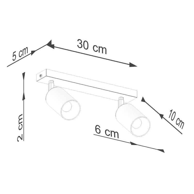 Plafondlamp WINX 2 zwart/chroom