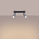 Plafondlamp WINX 2 zwart/chroom