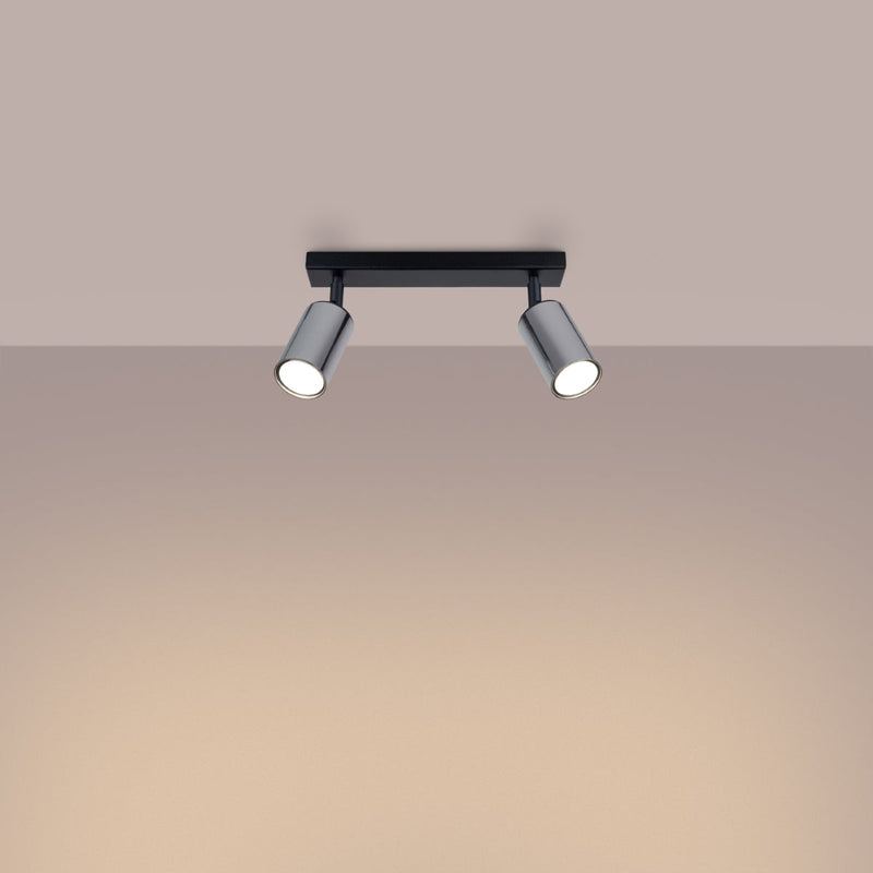 Plafondlamp WINX 2 zwart/chroom