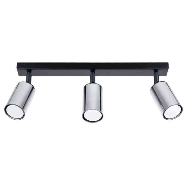 Plafondlamp WINX 3 zwart/chroom