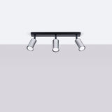 Plafondlamp WINX 3 zwart/chroom