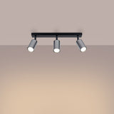 Plafondlamp WINX 3 zwart/chroom