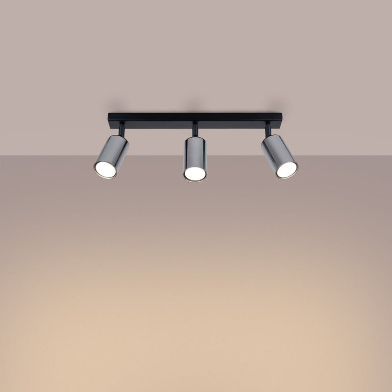 Plafondlamp WINX 3 zwart/chroom