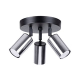 Plafondlamp WINX 3P zwart/chroom
