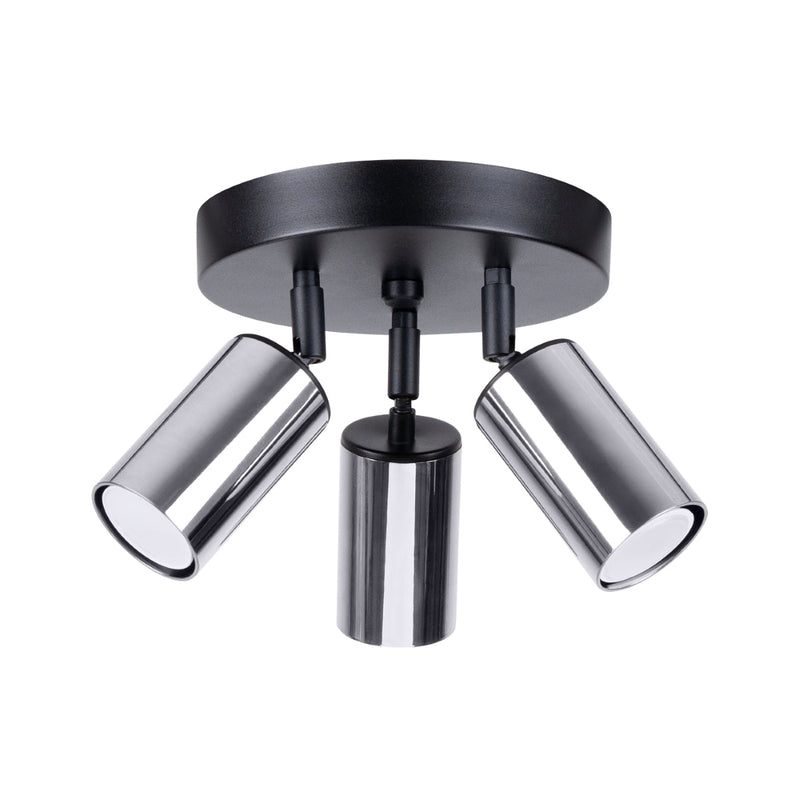 Plafondlamp WINX 3P zwart/chroom