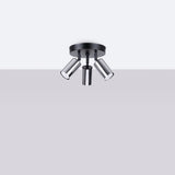 Plafondlamp WINX 3P zwart/chroom