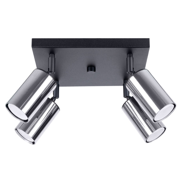 Plafondlamp WINX 4 zwart/chroom