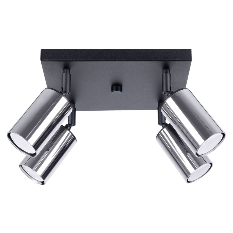 Plafondlamp WINX 4 zwart/chroom