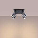 Plafondlamp WINX 4 zwart/chroom