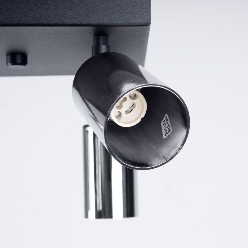 Plafondlamp WINX 4 zwart/chroom