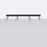 Plafondlamp WINX 4L zwart/chroom