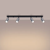 Plafondlamp WINX 4L zwart/chroom