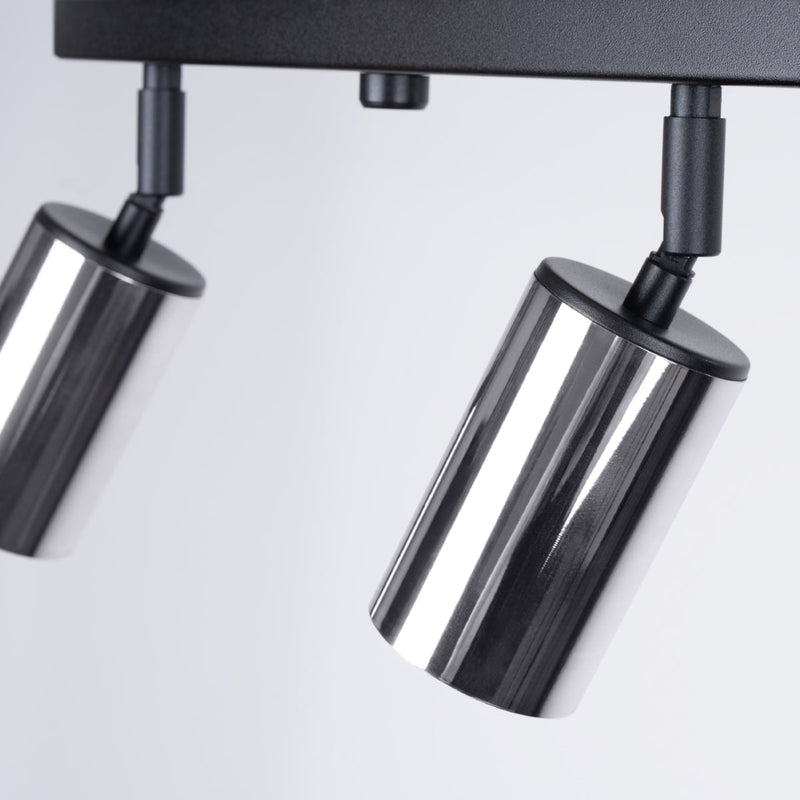 Plafondlamp WINX 4L zwart/chroom