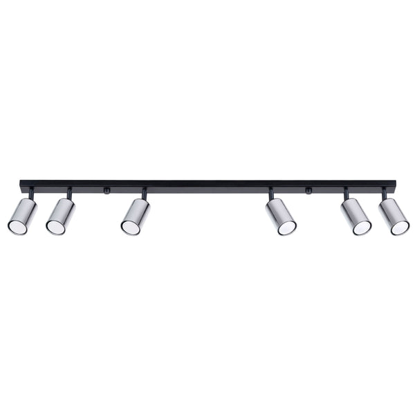 Plafondlamp WINX 6L zwart/chroom