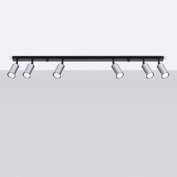 Plafondlamp WINX 6L zwart/chroom