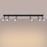 Plafondlamp WINX 6L zwart/chroom