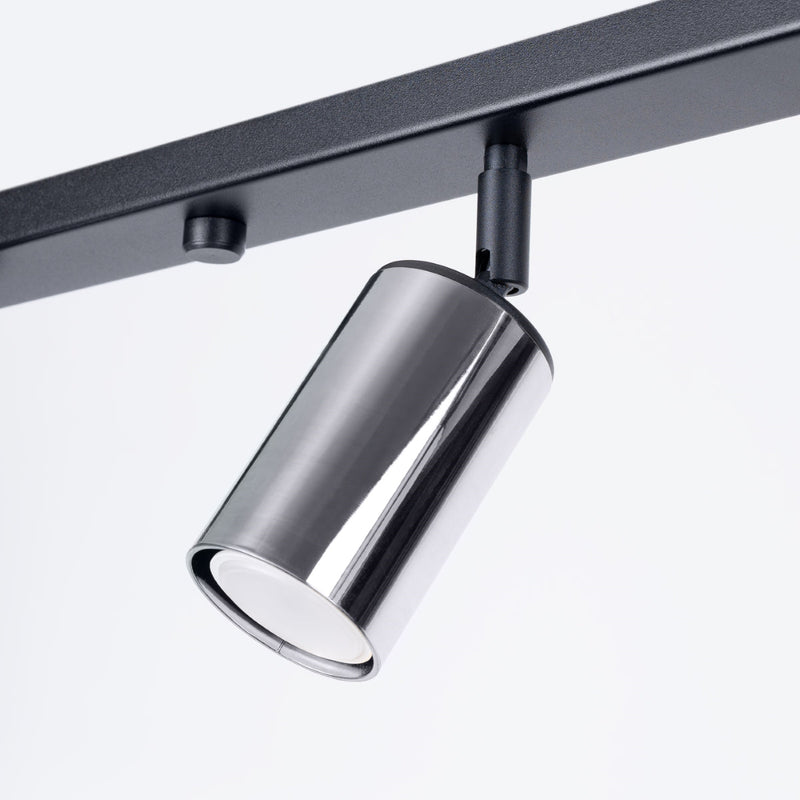 Plafondlamp WINX 6L zwart/chroom