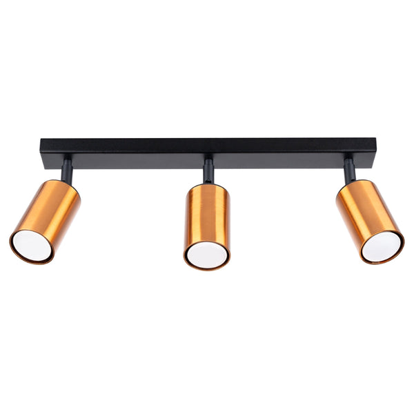 Plafondlamp WINX 3 zwart/cooper