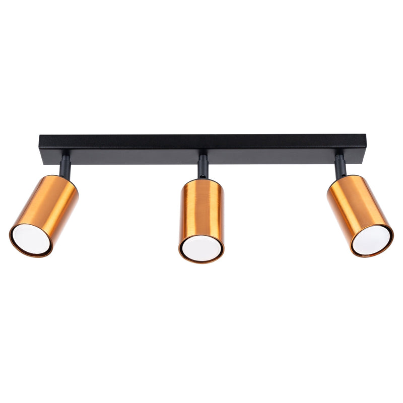 Plafondlamp WINX 3 zwart/cooper
