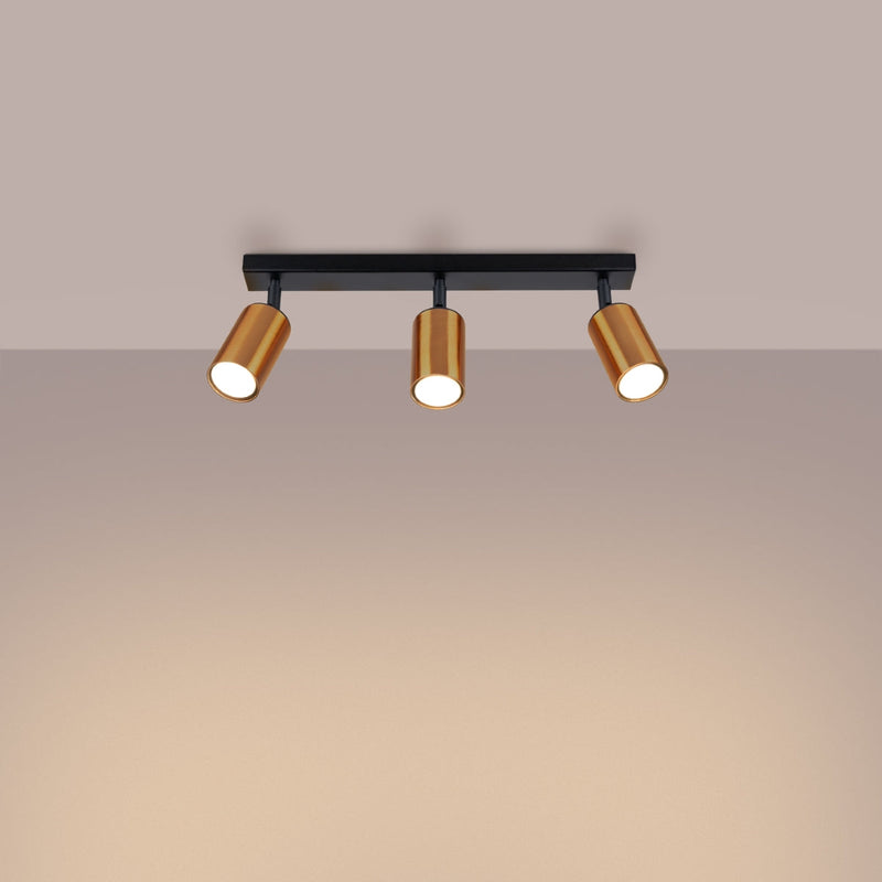 Plafondlamp WINX 3 zwart/cooper