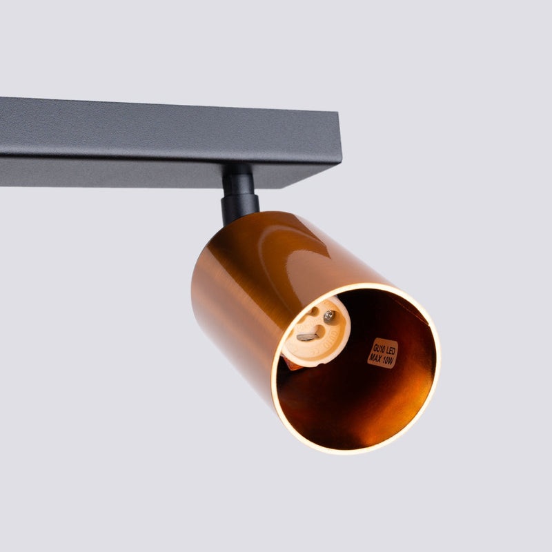 Plafondlamp WINX 3 zwart/cooper
