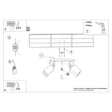 Plafondlamp WINX 4 zwart/co