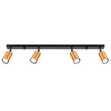 Plafondlamp WINX 4L zwart/cooper