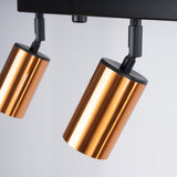 Plafondlamp WINX 4L zwart/cooper