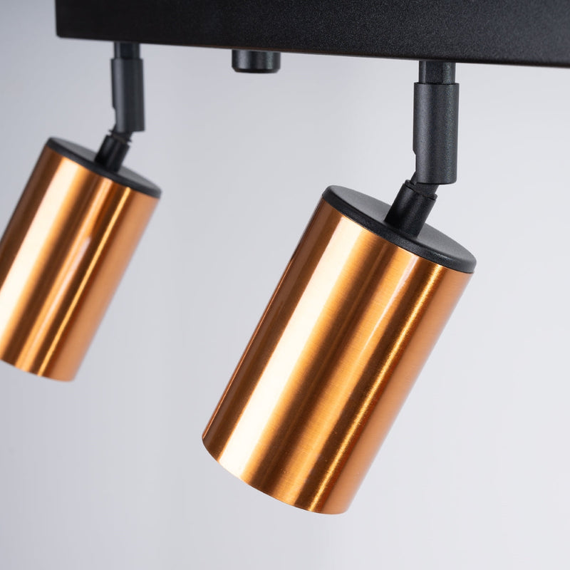 Plafondlamp WINX 4L zwart/cooper