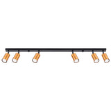 Plafondlamp WINX 6L zwart/cooper