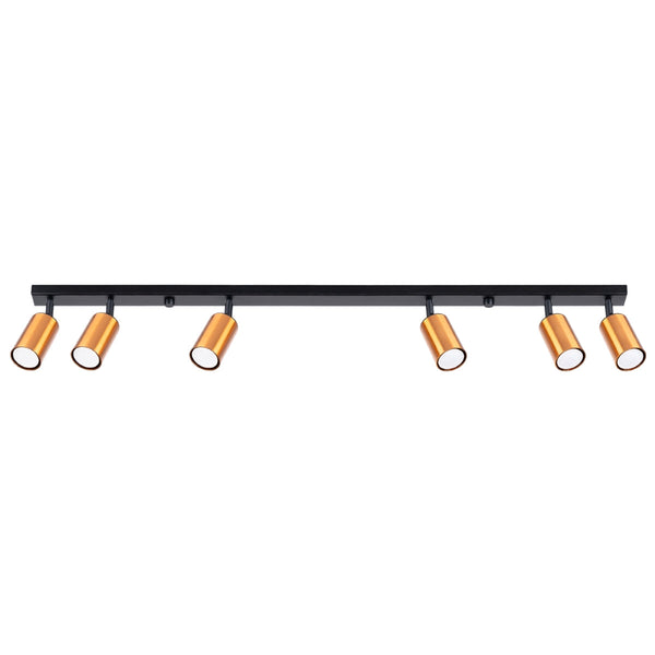 Plafondlamp WINX 6L zwart/cooper