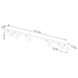 Plafondlamp WINX 6L zwart/cooper