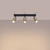 Plafondlamp WINX 3 zwart/cooper