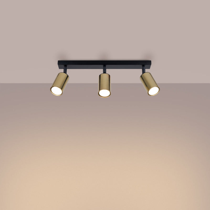 Plafondlamp WINX 3 zwart/cooper
