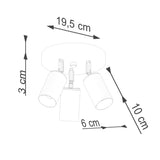 Plafondlamp WINX 3P zwart/goud