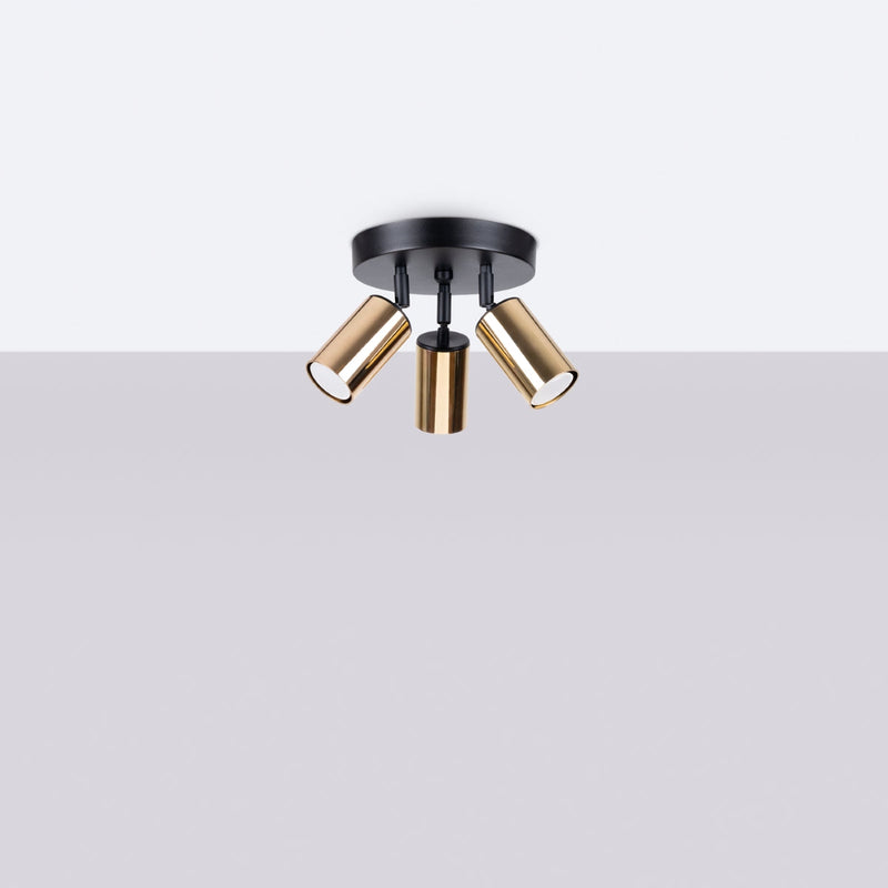 Plafondlamp WINX 3P zwart/goud