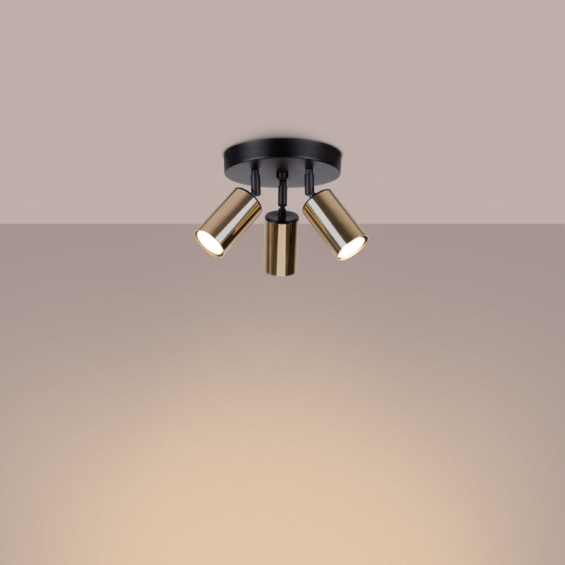 Plafondlamp WINX 3P zwart/goud