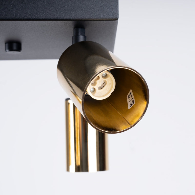 Plafondlamp WINX 4 zwart/goud