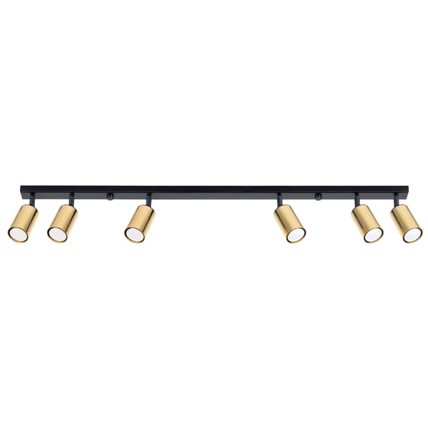 Plafondlamp WINX 6L zwart/goud