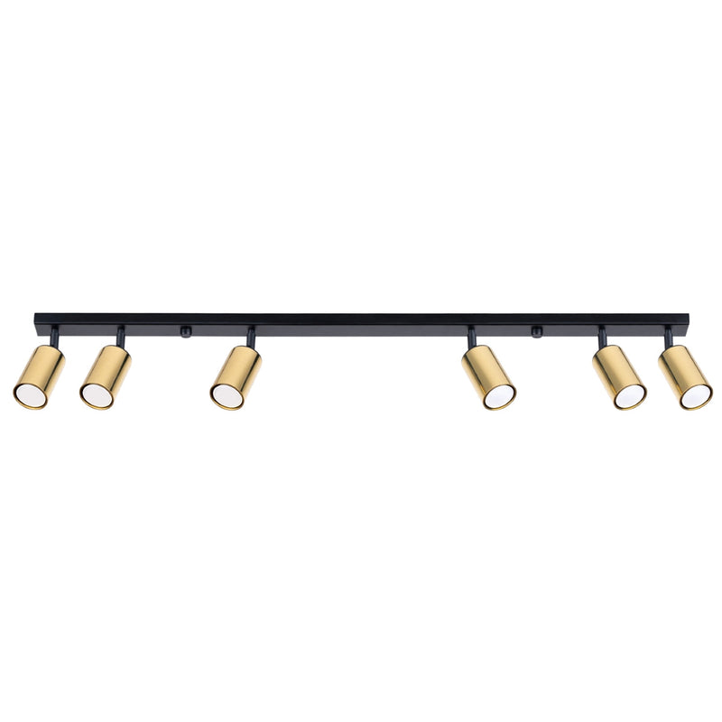 Plafondlamp WINX 6L zwart/goud
