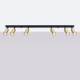 Plafondlamp WINX 6L zwart/goud