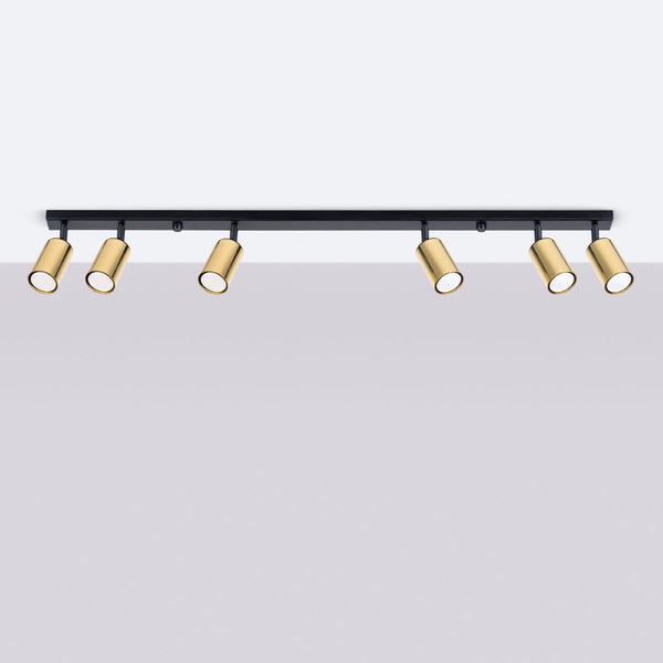 Plafondlamp WINX 6L zwart/goud