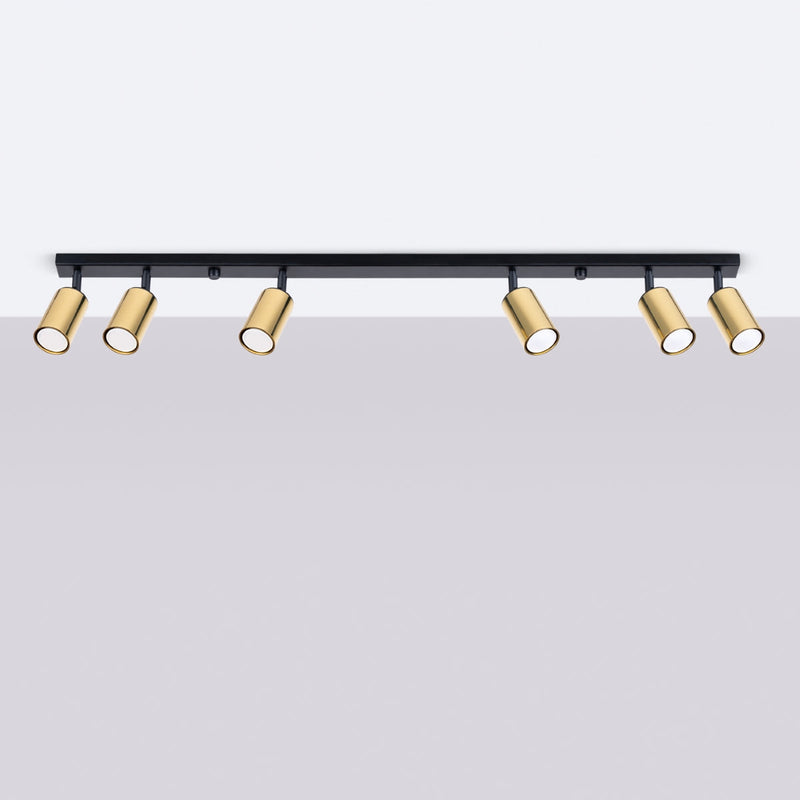 Plafondlamp WINX 6L zwart/goud