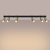 Plafondlamp WINX 6L zwart/goud
